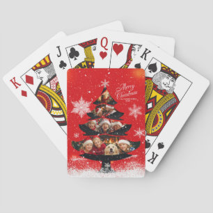 Jeu De Cartes Arbre de Noël de photo de famille joyeux Noël