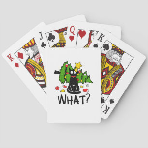Jeu De Cartes Arbre de Noël drôle de chat noir Noël joyeux humou