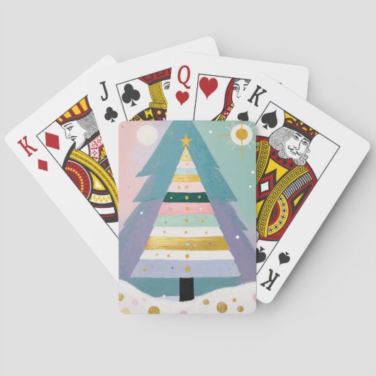 Jeu De Cartes Arbre de Noël Pastel Céleste (dos)