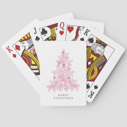 Jeu De Cartes Arbre de Noël rose moderne (dos)