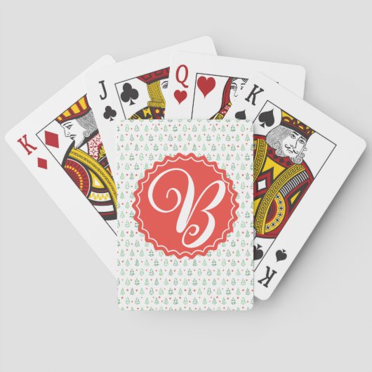 Jeu De Cartes Arbre de Noël rouge et vert (dos)