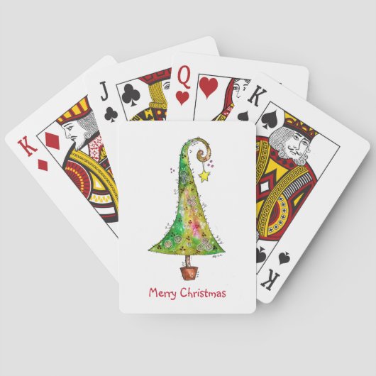 Jeu De Cartes Arbre de Noël Whimsical (dos)