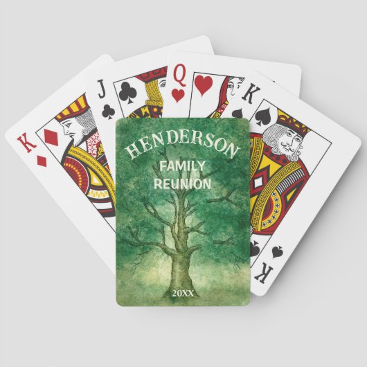 Jeu De Cartes Arbre familial Réunion familiale rustique (dos)