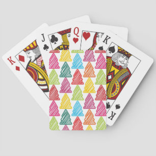 Jeu De Cartes Arbres de Noël colorés et croquants Jouant aux car