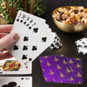 Jeu De Cartes Arbres de Noël Gold sur violet (In Situ)