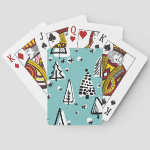 Jeu De Cartes Arbres de Noël scandinaves : graphismes vintages.