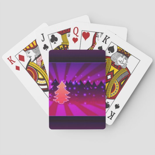 Jeu De Cartes Arbres de Noël Tons de pourpre (dos)