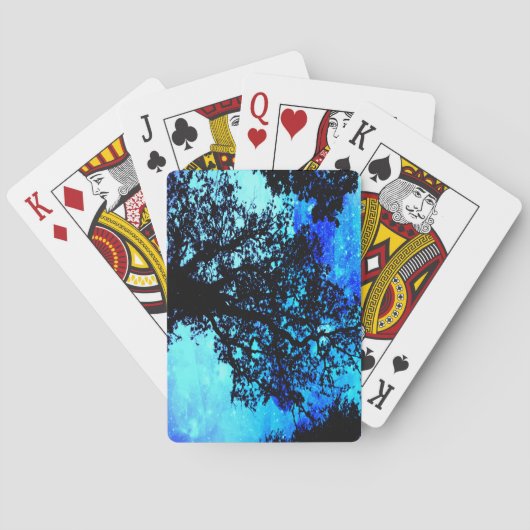 Jeu De Cartes Arbres noirs Turquoise Espace périphérique (dos)