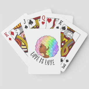 Jeu De Cartes arc-en-ciel afro LGBTQ l'amour est l'amour fierté