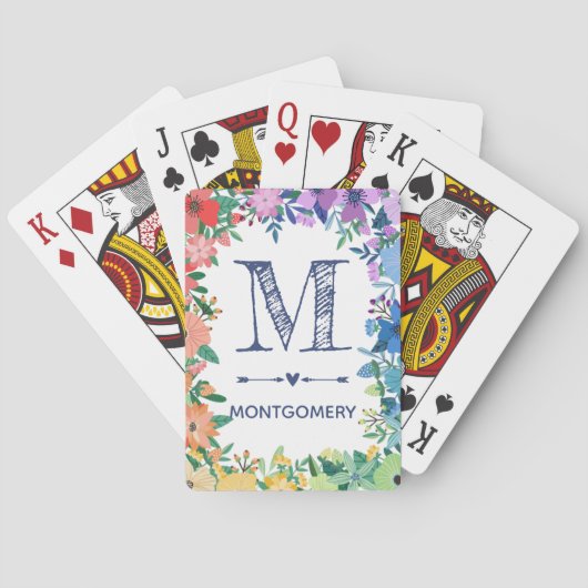Jeu De Cartes Arc-en-ciel Flèches du coeur Monogramme (dos)
