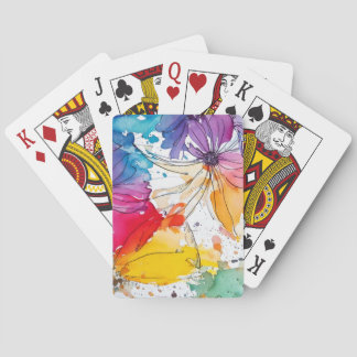 Jeu De Cartes Arc-en-ciel Fleur aquarelle Florale Cartes de jeu