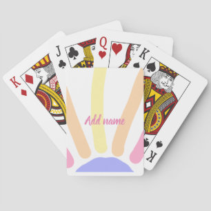 Jeu De Cartes arc-en-ciel orange jaune rétro ajouter nom texte r