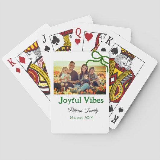 Jeu De Cartes Arc vert joyeuse Vibes ajouter le nom de la photo (dos)