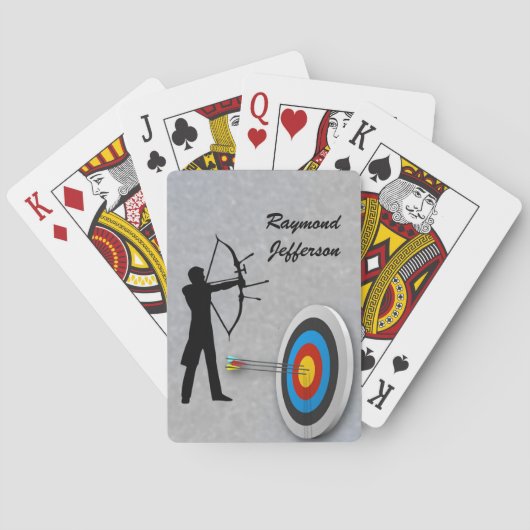 Jeu De Cartes Archer et cible personnalisent avec le nom (dos)