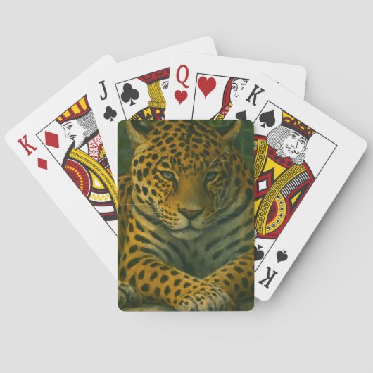 Jeu De Cartes Ardoise dorée - Leopard reposant en feuillage (dos)