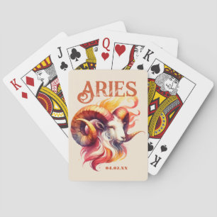 Jeu De Cartes Aries Ram Aquarelle Zodiac Sign Custom Birday