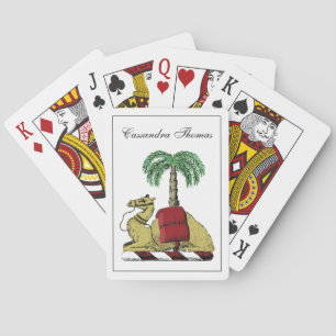 Jeu De Cartes Armoiries de couleur palmier chameau héraldique