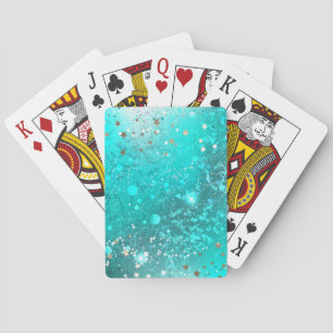 Jeu De Cartes Arrière - plan à huile Turquoise de la menthe