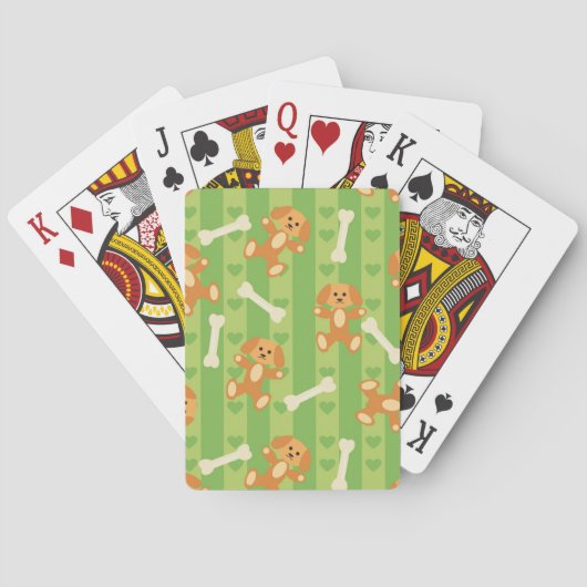 Jeu De Cartes arrière - plan avec chiens et os (dos)