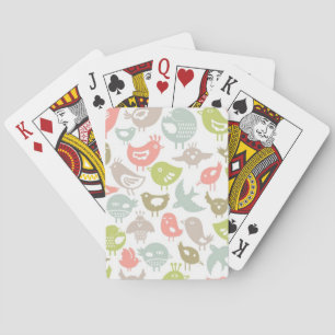 Jeu De Cartes arrière - plan avec l'ornement coloré d'oiseaux
