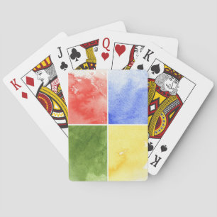 Jeu De Cartes arrière - plan coloré d'aquarelle pour votre conce
