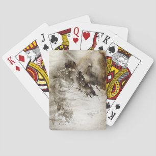 Jeu De Cartes arrière - plan d'aquarelle Abstrait sur papier gru