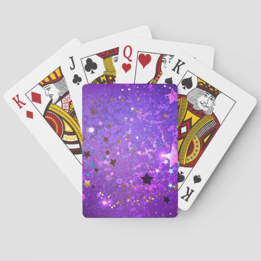 Jeu De Cartes Arrière - plan de feuille violet avec étoiles (dos)