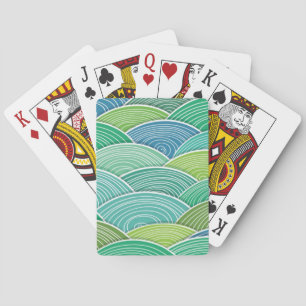 Jeu De Cartes Arrière - plan des vagues abstraites courbées