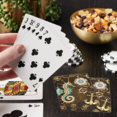 Jeu De Cartes Arrière - plan en bois avec cheval de mer mécaniqu (In Situ)