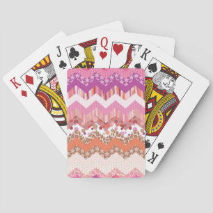 Jeu De Cartes Arrière - plan rose de zigzag