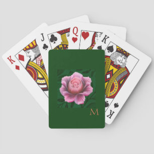 Jeu De Cartes Arrière - plan vert floral rose vintage