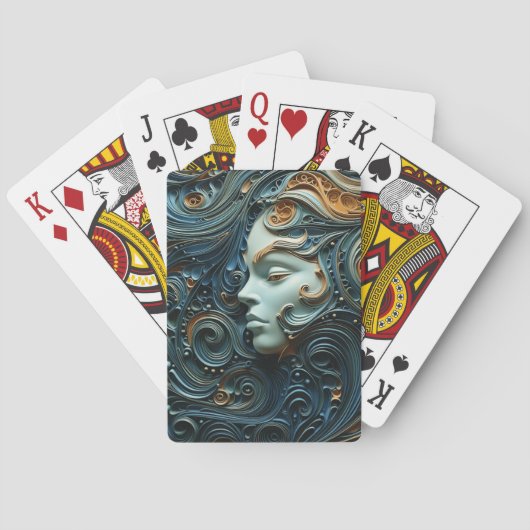 Jeu De Cartes Art 3D de la femme Lune (dos)