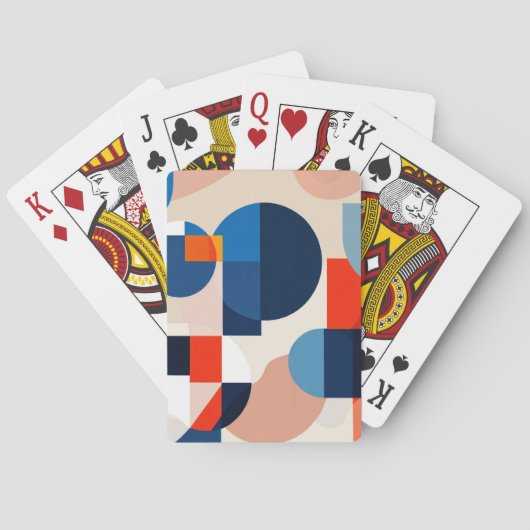 Jeu De Cartes Art Abstrait géométrique du milieu du siècle scand (dos)