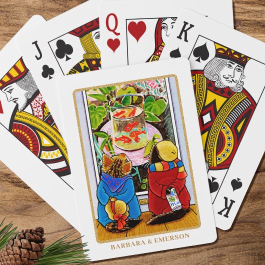 Jeu De Cartes 'Art Appreciation' Nom personnalisé du chat mignon