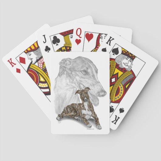 Jeu De Cartes Art Brindle de chien de lévrier (dos)