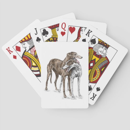 Jeu De Cartes Art de chien de deux amis de lévrier (dos)