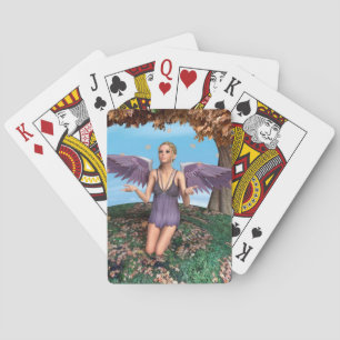 Jeu De Cartes Art de fantaisie d'ange priant violet Automne