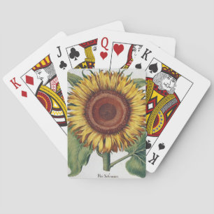 Jeu De Cartes Art de fleur de damas vintage tournesol
