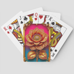 Jeu De Cartes Art de la fleur dorée complexe