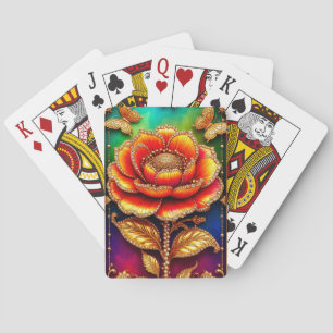 Jeu De Cartes Art de la fleur dorée complexe
