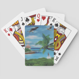 Jeu De Cartes Art de la scène de plage tropicale