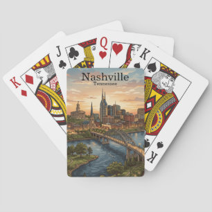 Jeu De Cartes Art de la vue aérienne de Nashville Tennessee vint