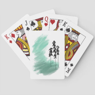 Jeu De Cartes art de l'arbre vert scandinave simple moderne ment