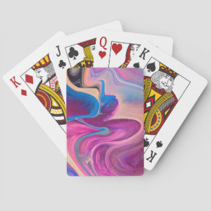 Jeu De Cartes Art de marbre rose et bleu Jouer Cartes de Poker