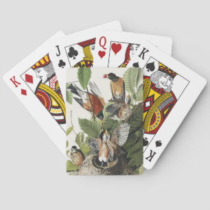 Jeu De Cartes Art de nid d'oiseau vintage Robin américain Audubo