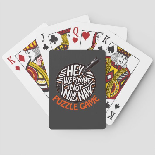 Jeu De Cartes Art de typographie de citation de puzzle gras (dos)