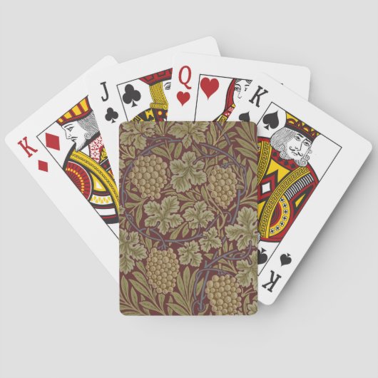 Jeu De Cartes Art de vigne rouge vert de William Morris (dos)