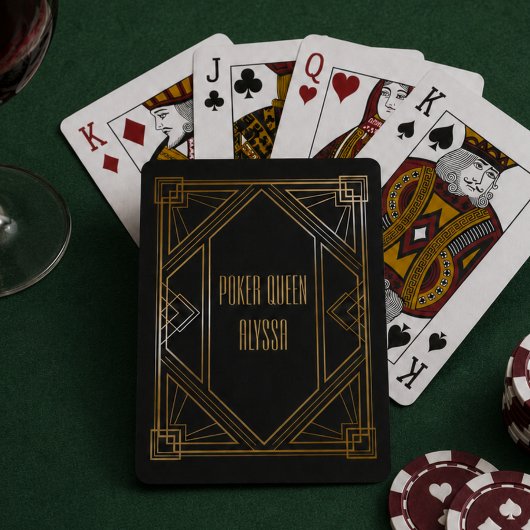 Jeu De Cartes Art Déco Noir et Or