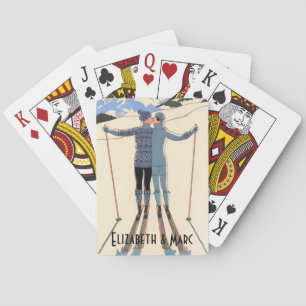 Jeu De Cartes Art Déco vintage, Amants dans la neige par George 