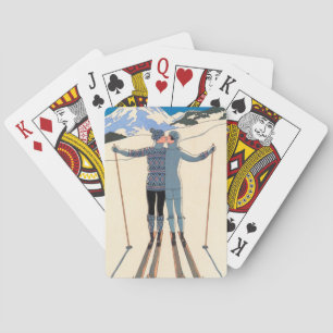 Jeu De Cartes Art Déco vintage, Amants en Neige par George Barbi